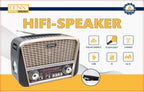 DENX Old Radio Speaker Bluetooth & HIFI-Speaker with Solar Panels AND Flash light, Sd Card, Usb And Aux Port, Brown wood Portable Audio TF Card USB Flash disk Aux playback, 