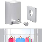 Retractable Clothesline, 4.2m Wall Mounted Adjustable Stainless Steel Clothes Line, Laundry Line with Aluminum Alloy Bracket, Clothesline for Indoor Outdoor Bathroom Balcony 
