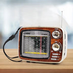 DENX Old Radio Speaker Bluetooth & HIFI-Speaker, Sd Card, Usb And Aux Port, Radio FM/AM/SW Brown wood Portable Audio TF Card USB Flash disk Aux playback, DX2447