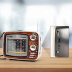 DENX Old Radio Speaker Bluetooth & HIFI-Speaker, Sd Card, Usb And Aux Port, Radio FM/AM/SW Brown wood Portable Audio TF Card USB Flash disk Aux playback, DX2447