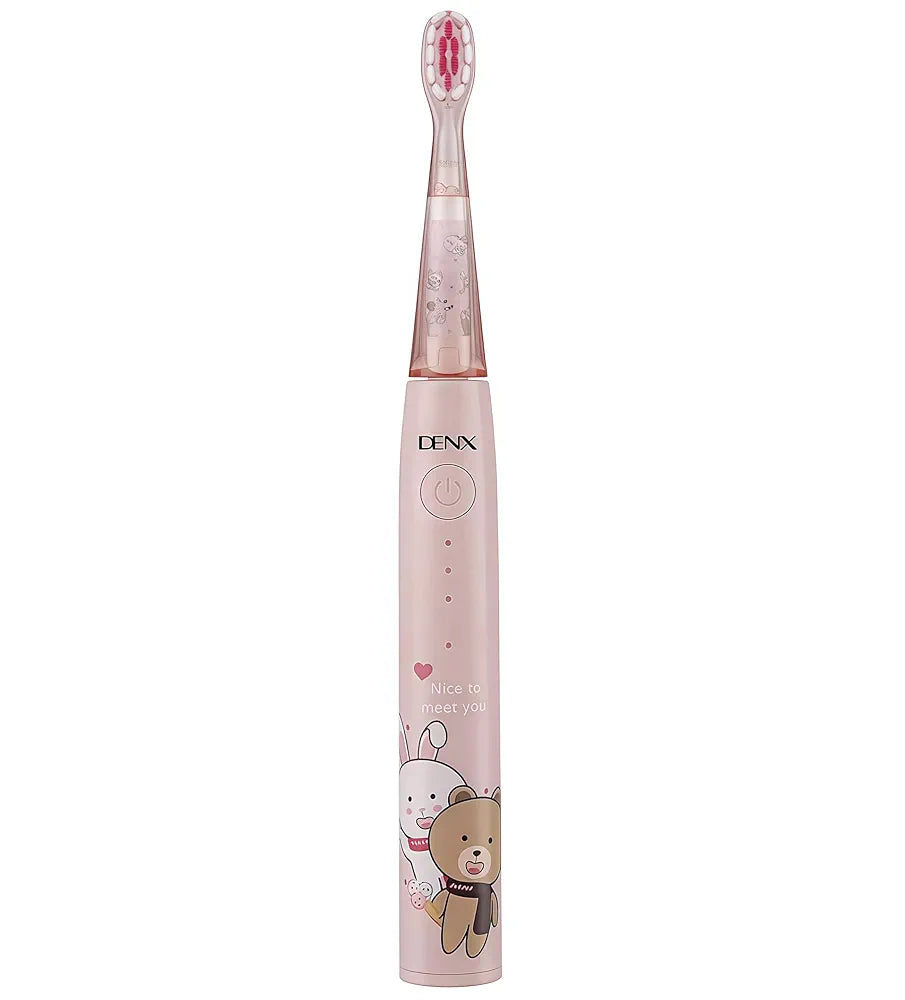 DENX Kids Electric Toothbrush Rechargeable Sonic 24000 VPM, Easy Cleaning Soft Bristles, 2-Min Timer, Waterproof IPX7, Lightweight, Travel Toothbrush for Boys Girls Age 6+, Portable DX3704 