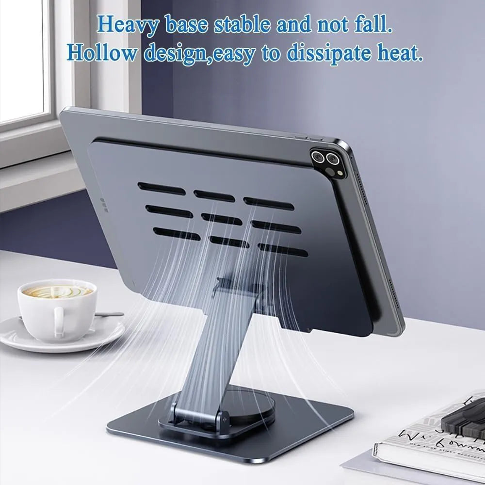Laptop Stand & Phone Holder, Adjustable Foldable Laptop Riser with 360° Rotation, Ergonomic Stand for Laptops 10-17", Tablet Stand for iPad, Mobile, Kindle, MacBook, Universal Holder, L-003 