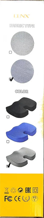DENX Gel U Shaped Seat Cushion, Memory Foam With Cooling Gel Layer, Breathable Mesh Velvet Cover, Non Slip Base, Ergonomic Support For Office Chair, Car Seat, Gaming Chair, DX2511