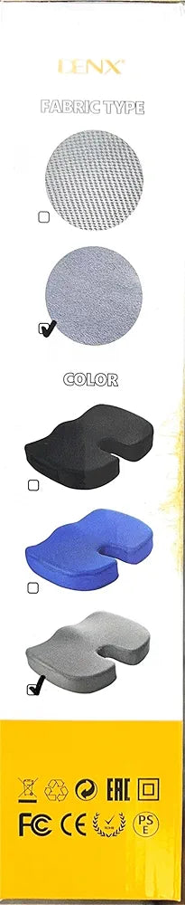 DENX Gel U Shaped Seat Cushion, Memory Foam With Cooling Gel Layer, Breathable Mesh Velvet Cover, Non Slip Base, Ergonomic Support For Office Chair, Car Seat, Gaming Chair, DX2511