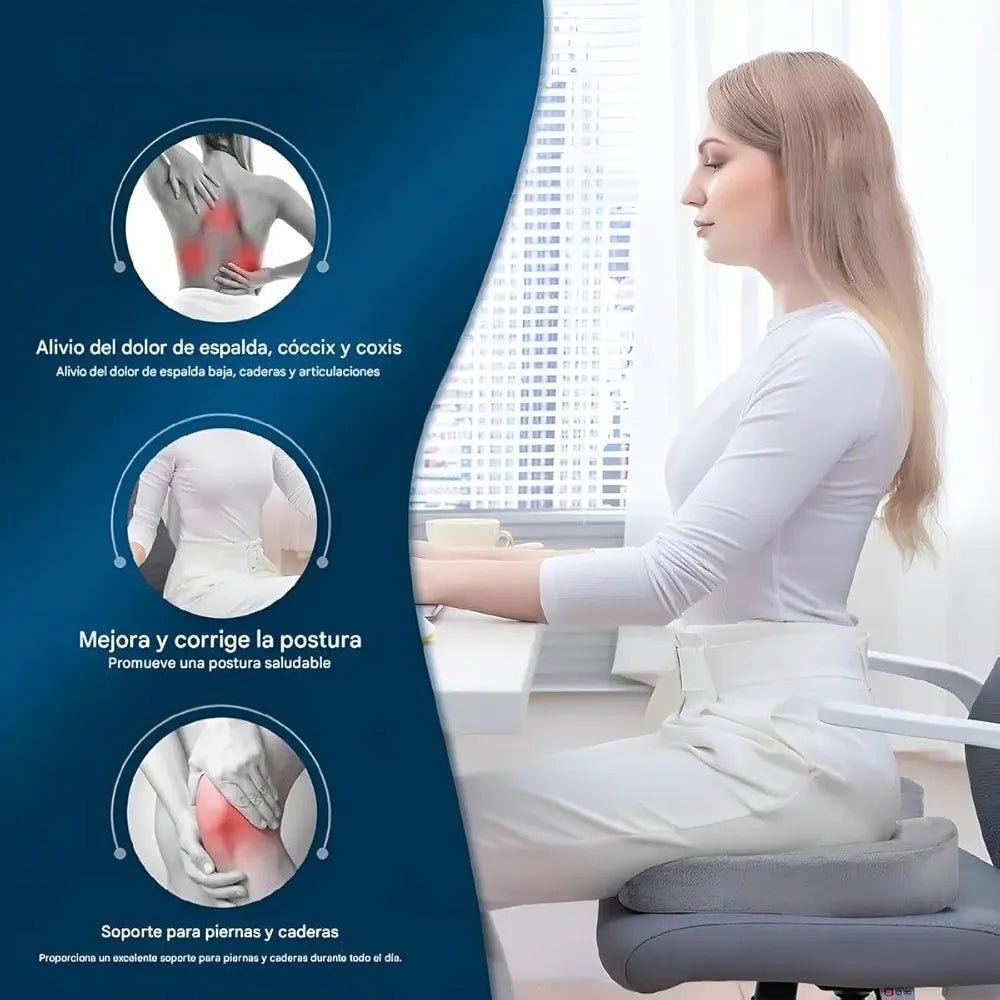 DENX Gel U Shaped Seat Cushion, Memory Foam With Cooling Gel Layer, Breathable Mesh Velvet Cover, Non Slip Base, Ergonomic Support For Office Chair, Car Seat, Gaming Chair, DX2511