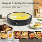 DENX Pizza Maker, Fiesta Crepe and Pancake Maker, Adjustable Temperature Control with Variable Temperatures and Utensils Included, 1000W Electric Non-Stick Griddle Baking Pan, Black DX2032
