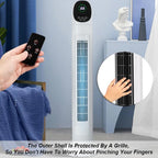 DENX Tower Fan with Remote Control, 3 Speeds, 80° Oscillating Electric Standing Fan, Air Conditioning Inverter Vertical Summer Cooling Leafless Desk Vertical Fan, Floor Fan for Home, Office, DX2619