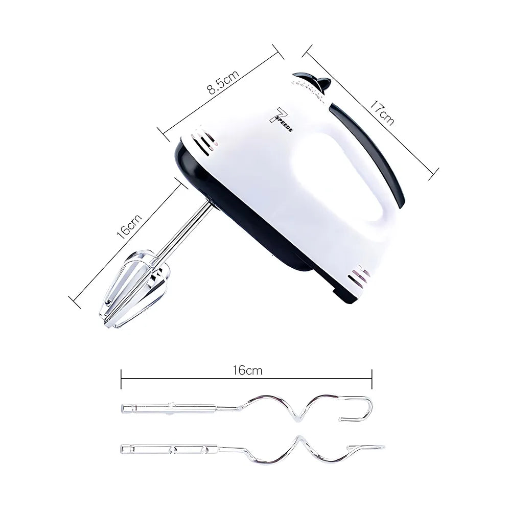 260W Hand Mixer Electric Lightweight Egg Beater, Handheld Food and Cake Mixer with Extra Long Beaters Dough Hooks Balloon Whisk with 7 Speed Settings
