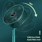 Telescopic Folding Fan, Portable Rechargeable Desk Fan, Adjustable Height Pedestal Table Fan, 3 Speed USB Charging Cooling Fan, Foldable Quiet Travel Fan for Home, Office, Bedroom, Outdoor, Camping
