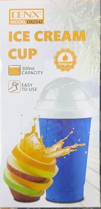 DENX Magic Slushie Maker Cup 300ml, Reusable Silicone Smoothie Ice Cream Cup Milkshake for Kids & Adults, Portable Frozen Drink with Straw, DIY Slushy Juice Maker for Home, Travel, DX2542