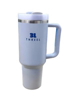 3LTHREEL H2.0 40Oz Insulated Stainless Steel Tumbler With Straw And Lid, Double Wall Vacuum Travel Mug, Thermal Travel Tumbler, Large Coffee Cup, Hot And Cold Drink Container, Car Cup Holder 