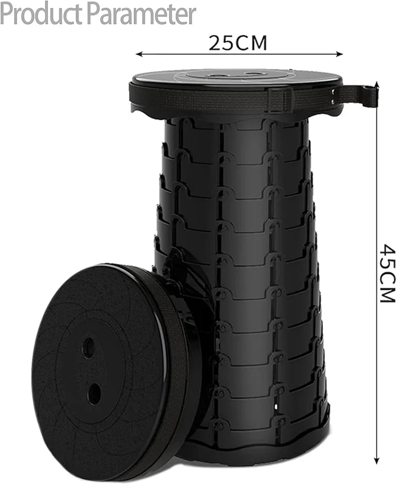 Portable Retractable Folding Stool, Collapsible Telescopic Safety Stool Sturdy and Lightweight with 330lbs Load Capacity