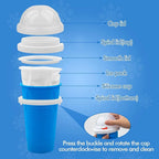 DENX Magic Slushie Maker Cup 300ml, Reusable Silicone Smoothie Ice Cream Cup Milkshake for Kids & Adults, Portable Frozen Drink with Straw, DIY Slushy Juice Maker for Home, Travel, DX2542