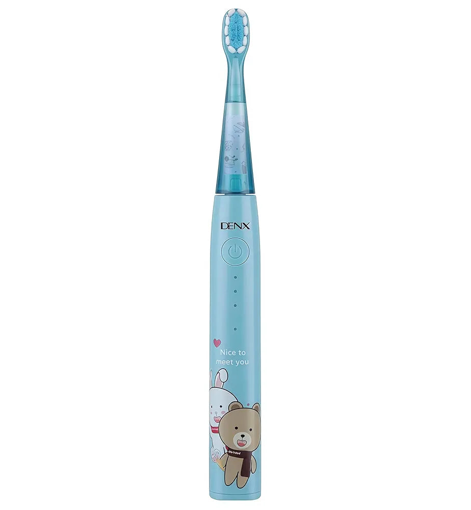 DENX Kids Electric Toothbrush Rechargeable Sonic 24000 VPM, Easy Cleaning Soft Bristles, 2-Min Timer, Waterproof IPX7, Lightweight, Travel Toothbrush for Boys Girls Age 6+, Portable DX3704 