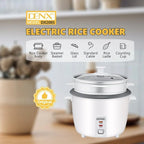 DENX Electric Rice Cooker, 0.6L Mini Rice Maker, 350W Portable Rice Cooker With Steamer Basket, Non Stick Inner Pot, Automatic Cook & Keep Warm, Glass Lid, For Home, Dorm, Office, Travel, DX2085