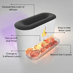 DENX Flame Diffuser, Humidifier with Himalayan Salt, 250ml Aroma Air Freshener, Electric Fire Style Scent Diffuser, Essential Oil Steam Purifier, for Home, Office, DX2510