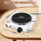 DENX Single Hot Plate, 1000W Cast Iron Portable Electric Stove, Adjustable Temperature Control, 15.5cm Heating Plate, Tabletop Cooking Appliance for Home Kitchen, Office, Outdoor Camping, DX2801