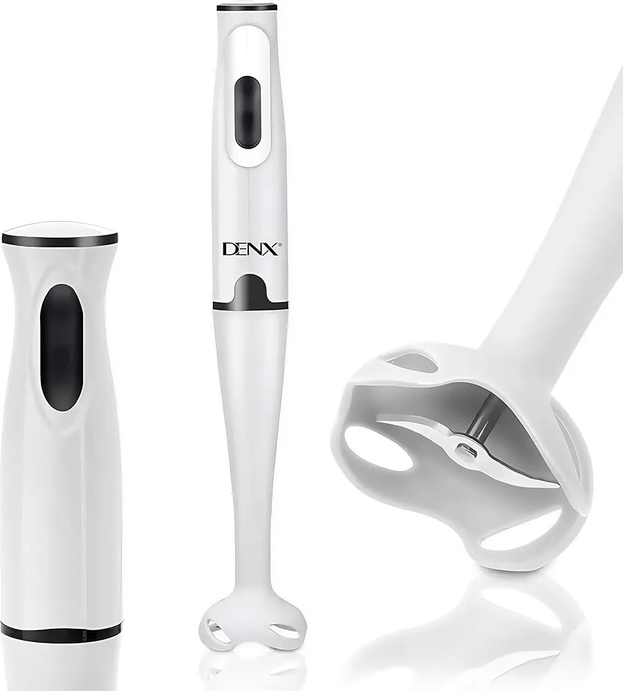 DENX Stick Blender 400W Handheld Electric Blender with Stainless Steel Blades, Portable Grip Stick Mixer Use for Blending, Pureeing, Whipping, and Mixing Soups, Smoothies, Sauces, and More, DX2012