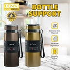 DENX 800ml Stainless Steel Vacuum Insulated Water Bottle, Double Wall Thermos Flask with Tea Infuser, Hot Cold Travel Mug, Leakproof BPA-Free Sports Bottle for Office Gym Outdoor Use, DX2055