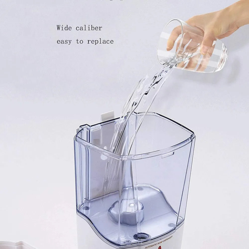 Automatic Soap Dispenser, Auto Foaming Hands Free Wall Mount Foam Hand Soap Dispenser Electric Plastic Modern Smart Dish Soap Dispenser for Bathroom Kitchen White.700ml