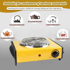 DENX Electric Hot Plate, 1000W Portable Cooking Stove, Spiral Heating Coil Burner, Adjustable Temperature Control, Single Burner Electric Stove, for Home, Dorm, Office, Travel, Kitchen Use, DX2035