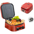 DENX 1800W Multi Function Electric Hot Pot Grill 2.5L, Non Stick Aluminum, Tabletop Bbq Grill, With Adjustable Thermostat, Sauce Tray, And Cool Touch Handles, For Indoor Cooking, DX3421