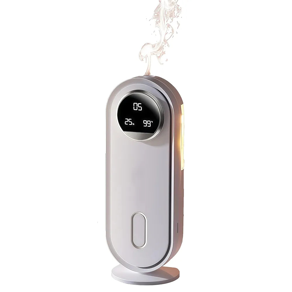 DENX USB Rechargeable Aroma Diffuser, Essential Oil Humidifier with LED Display, 7-Speed Modes, Wall-Mount & Desktop Use, Type-C Fast Charging, Home, Office, Car, Bathroom Air Freshener, DX1929