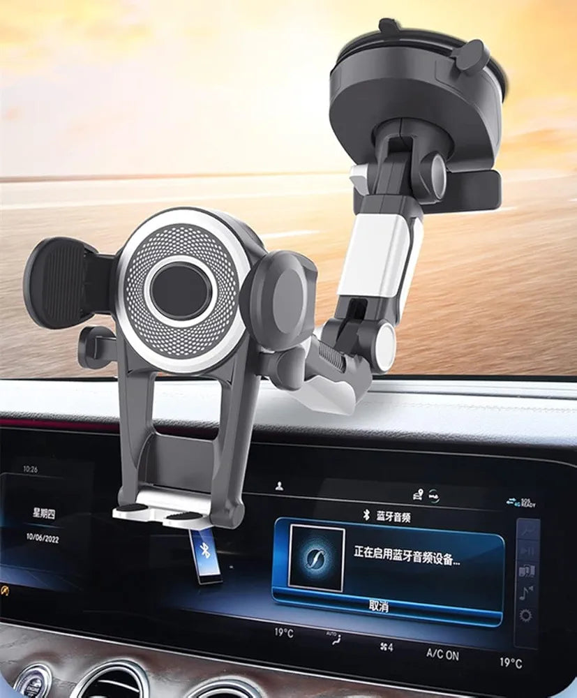 DENX Universal Car Phone Holder Mount, Dashboard Phone Stand, Windshield Mobile Holder, 360° Rotating Long Arm Bracket, Strong Suction Cup, Smartphone Mount for iPhone, Samsung, Android, DX1275