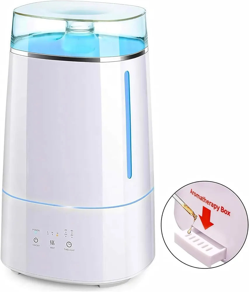 DENX 3.5L Cool Mist Air Humidifier with Essential Oil Aroma Diffuser, Ultrasonic Humidifier for Bedroom, Baby Room, Office & Plants, Auto Shut-Off, LED Night Light, Adjustable Mist Levels, DX2551