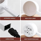 DENX 2L Electric Mini Cooker Hot Pot with Steamer & Temperature Control, Non-Stick Electric Cooker Shabu, Frying Pan, Electric Saucepan, for Noodles, Egg, Steak, Oatmeal & Soup, DX1769