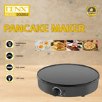 DENX Pizza Maker, Fiesta Crepe and Pancake Maker, Adjustable Temperature Control with Variable Temperatures and Utensils Included, 1000W Electric Non-Stick Griddle Baking Pan, Black DX2032