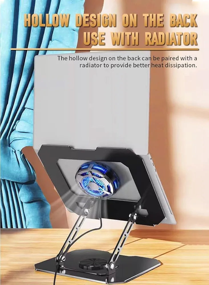 Aluminum Alloy Tablet Stand Adjustable Holder, 360° Rotatable, Foldable Desk Stand for iPad, Tablet, Mobile Phone, Kindle, Universal Multi-Device Support, Adjustable Viewing Angle, BLS-011, White