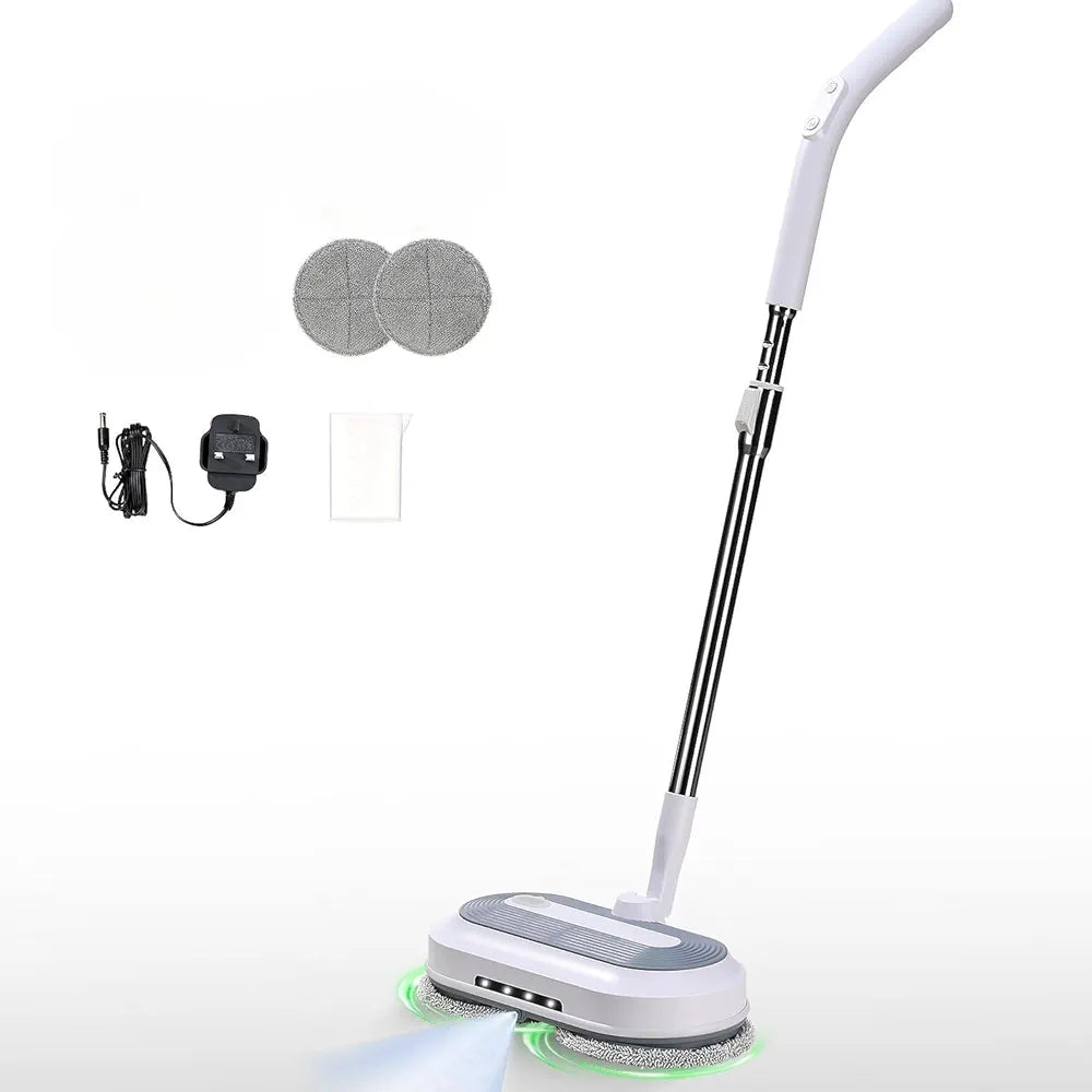 DENX Electric Spin Mop With Water Sprayer & LED Headlights - 50mins Working Time, 200ml Tank, Self-Propelled Floor Cleaner, Adjustable Tube for Multi-Surfaces DX2907