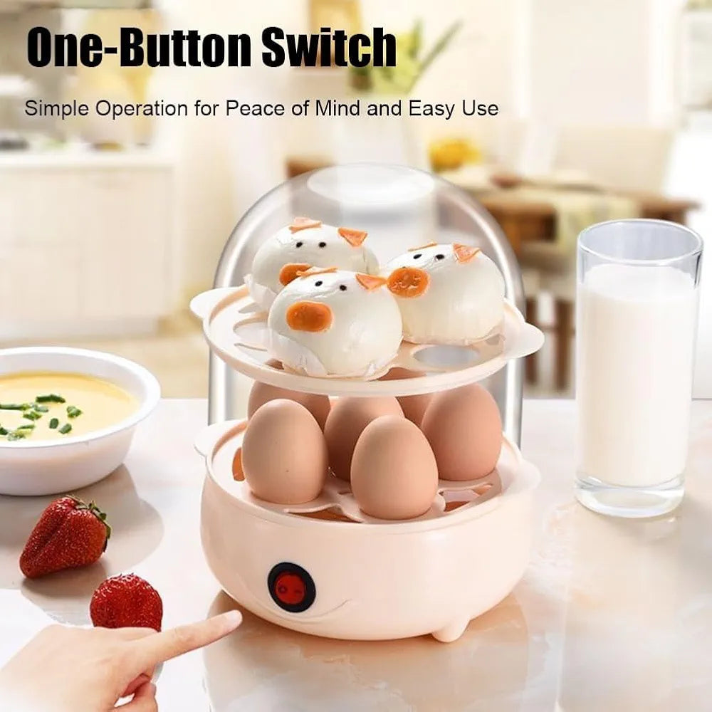 Electric Egg Cooker, 12 Egg Capacity, 2 Tier Egg Boiler, Egg Steamer, Egg Poacher Cooker, Rapid Egg Maker, Breakfast Cooking Machine, Portable Kitchen Appliance, Healthy Meal Prep Steamer