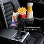 Denx 3-in-1 Car Cup Holder,Food Tray With Phone Mount, 360° Rotating Auto Food & Drink Tray, Adjustable Vehicle Cup Holder Organizer, Portable Car Accessories For Travel Snacks, Drinks, DX1285