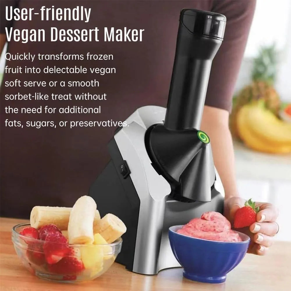 DENX Frozen Fruit Ice Cream Maker, Automatic Soft Serve Ice Cream Machine Houshold Electric Ice Cream Maker for Desserts, Healthy Soft Serve, Sorbet & Frozen Yogurt Machine for Home Use, DX2038