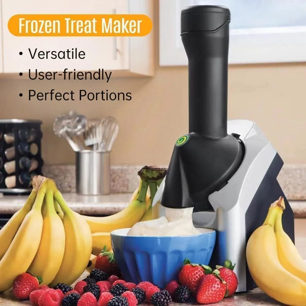 DENX Frozen Fruit Ice Cream Maker, Automatic Soft Serve Ice Cream Machine Houshold Electric Ice Cream Maker for Desserts, Healthy Soft Serve, Sorbet & Frozen Yogurt Machine for Home Use, DX2038