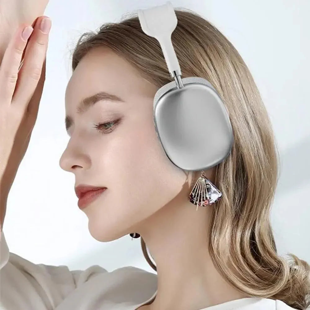 Wireless Over-Ear Bluetooth Headphones with USB-C Fast Charging, Adaptive Noise Cancellation, 20H Battery Life, Deep Bass Sound, Built-in Mic, for Music, Travel & Calls, Silver, A2096