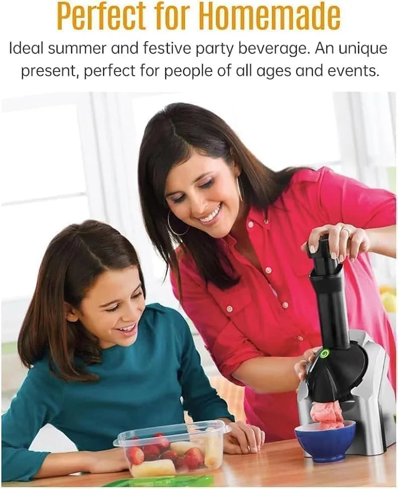 DENX Frozen Fruit Ice Cream Maker, Automatic Soft Serve Ice Cream Machine Houshold Electric Ice Cream Maker for Desserts, Healthy Soft Serve, Sorbet & Frozen Yogurt Machine for Home Use, DX2038