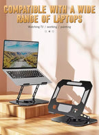 Aluminum Alloy Tablet Stand Adjustable Holder, 360° Rotatable, Foldable Desk Stand for iPad, Tablet, Mobile Phone, Kindle, Universal Multi-Device Support, Adjustable Viewing Angle, BLS-011, White