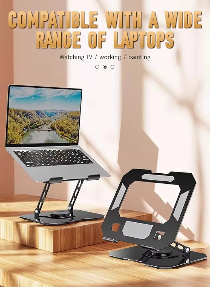 Aluminum Alloy Tablet Stand Adjustable Holder, 360° Rotatable, Foldable Desk Stand for iPad, Tablet, Mobile Phone, Kindle, Universal Multi-Device Support, Adjustable Viewing Angle, BLS-011, White