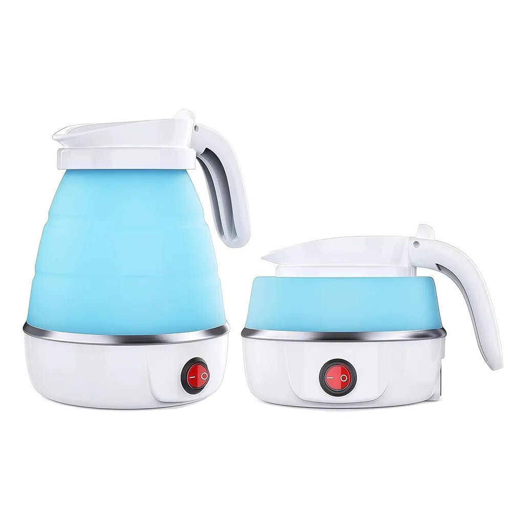 500W Portable Folding Electric Kettle, Capacity 600ml, Fast Boiling, Dual Voltage , Fast Boiling, Water kettle & Foldable Water Boiler for Travel, Camping & Hotels, 