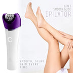 DENX 6-in-1 Smooth Glide Epilator for Womenr Hair Removal, Wet & Dry Electric Hair Remove Device with LED Light, Portable Electric Shaver, Women's Hair Removal Machine, DX1377