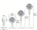 DENX Air Circulation Floor Fan with Remote, Stand Fan 3-in-1 Adjustable Height, 90° Oscillating, 5-Speed Silent Operation, Portable Desk & Pedestal Fan, USB-C Rechargeable for Home, Office, DX2607