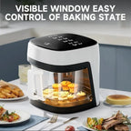 DENX Urban Electric Air Fryer with Glass Bowl, 2400W, 6L Capacity, Oil-Free Microspray for Healthy Meals, Easy Cleanup, DX2092