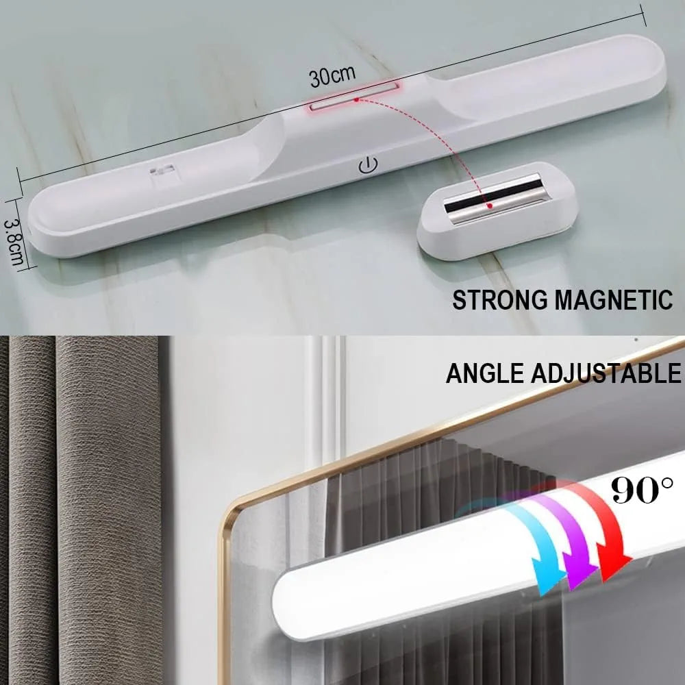 DENX LED Light Bar,Magnetic Mount & USB Rechargeable Battery Powered Lamp Strip,Portable for Makeup,Car,Cabinet,Bedroom Reading and Emergency, DX2342