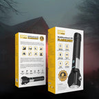 DENX LED Flashlight 1800 Lumens with Window Breaker & 2700mAh Battery, Telescopic Zoom Torch with Battery Indicator, Portable Waterproof Light for Camping, Emergency, Car, Home Use, DX2335