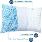 DENX Orthopedic Memory Foam Pillow, Cervical Pillow for Neck and Spine Support, Ergonomic Contour Sleeping Cushion for Pain Relief, Back Side & Stomach Sleepers Pillow With Washable Cover, DX3626