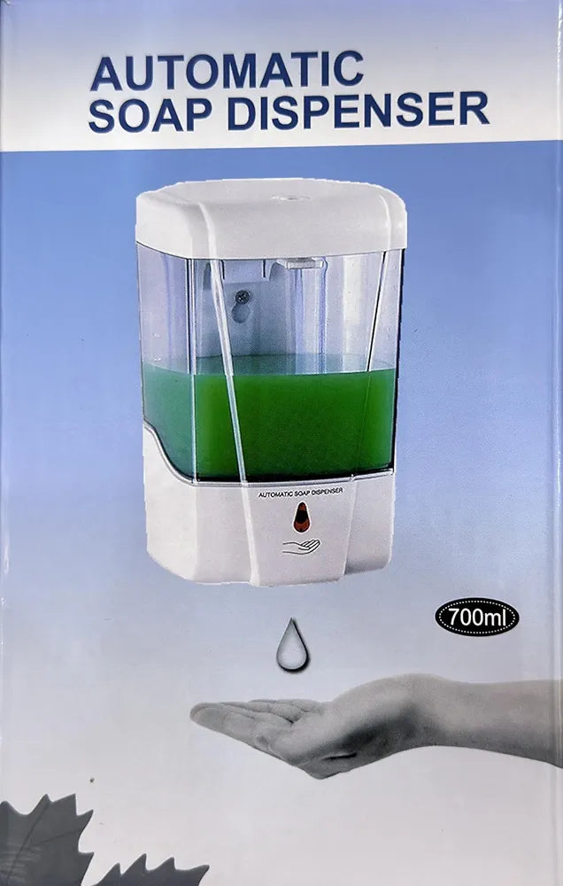 Automatic Soap Dispenser, Auto Foaming Hands Free Wall Mount Foam Hand Soap Dispenser Electric Plastic Modern Smart Dish Soap Dispenser for Bathroom Kitchen White.700ml