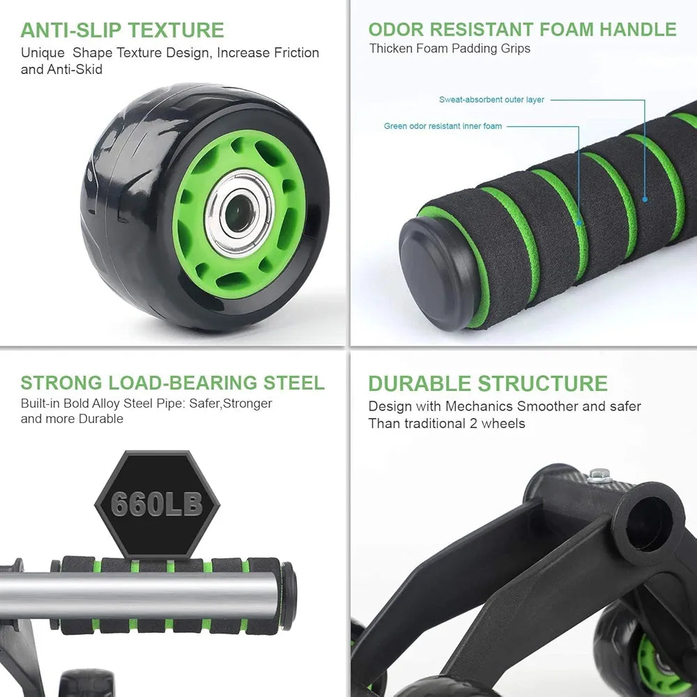 Ab Roller Wheel, Ab Roller Exercise Equipment for Core Workout, Ab Wheel Roller for Home Gym, Ab Workout Equipment for Abdominal Exercise, Abdominal Wheel Roller with Stretching Band,Full Body Workout